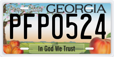 GA license plate PFP0524