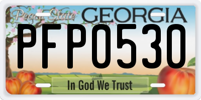 GA license plate PFP0530