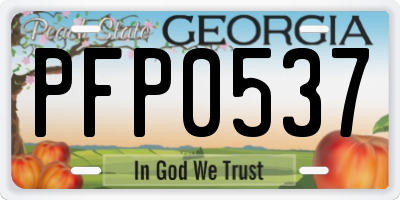 GA license plate PFP0537