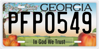 GA license plate PFP0549