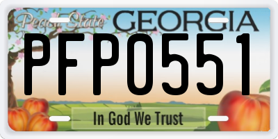 GA license plate PFP0551