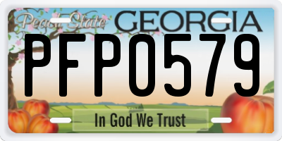 GA license plate PFP0579