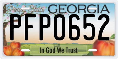 GA license plate PFP0652