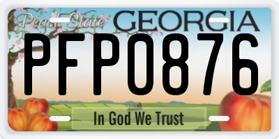 GA license plate PFP0876