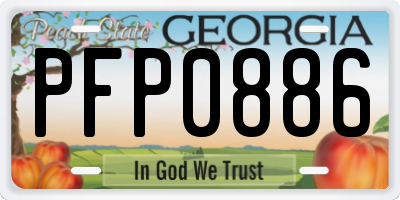 GA license plate PFP0886