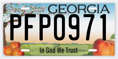 GA license plate PFP0971