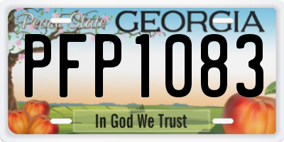 GA license plate PFP1083
