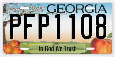 GA license plate PFP1108