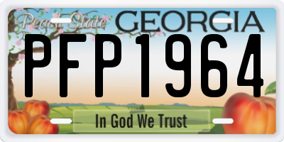 GA license plate PFP1964