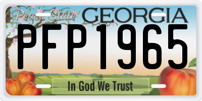 GA license plate PFP1965