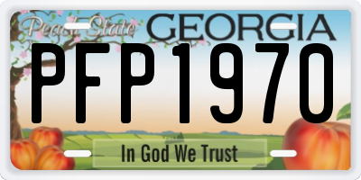GA license plate PFP1970