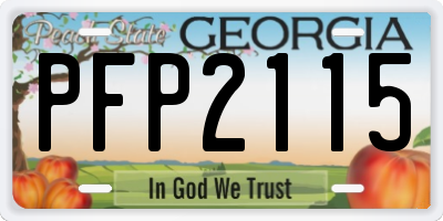 GA license plate PFP2115