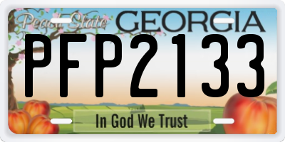 GA license plate PFP2133