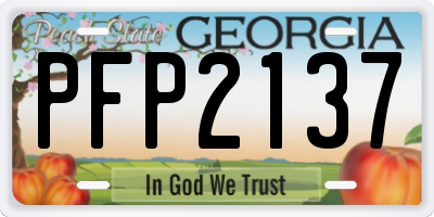 GA license plate PFP2137