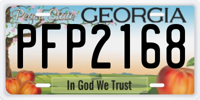 GA license plate PFP2168