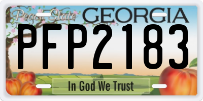 GA license plate PFP2183