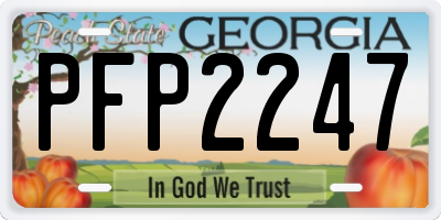 GA license plate PFP2247