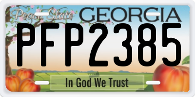 GA license plate PFP2385
