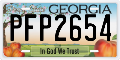 GA license plate PFP2654