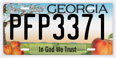 GA license plate PFP3371