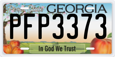 GA license plate PFP3373
