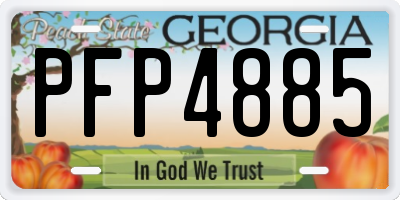 GA license plate PFP4885