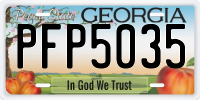 GA license plate PFP5035