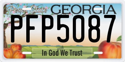 GA license plate PFP5087