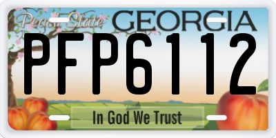 GA license plate PFP6112