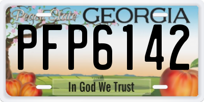 GA license plate PFP6142