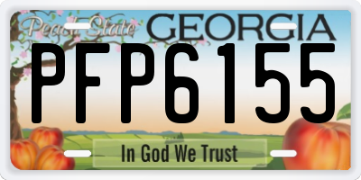 GA license plate PFP6155