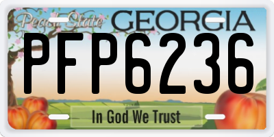 GA license plate PFP6236