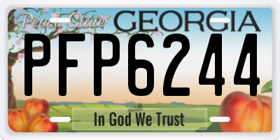 GA license plate PFP6244