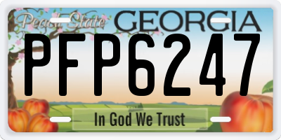GA license plate PFP6247