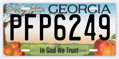 GA license plate PFP6249