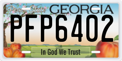 GA license plate PFP6402
