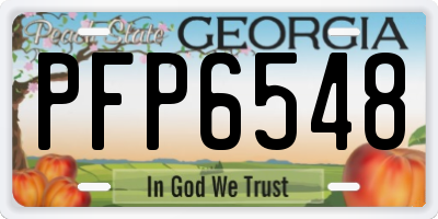 GA license plate PFP6548
