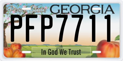 GA license plate PFP7711