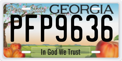 GA license plate PFP9636