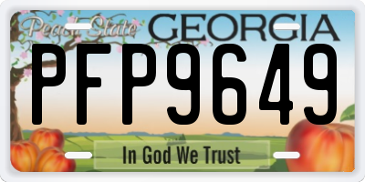 GA license plate PFP9649