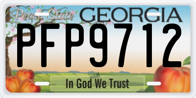 GA license plate PFP9712
