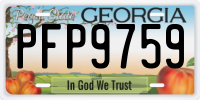 GA license plate PFP9759