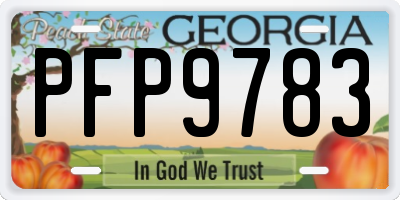 GA license plate PFP9783