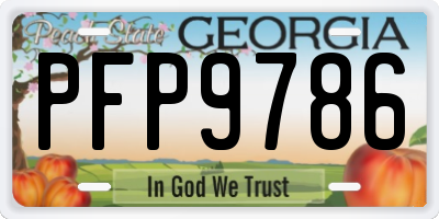 GA license plate PFP9786