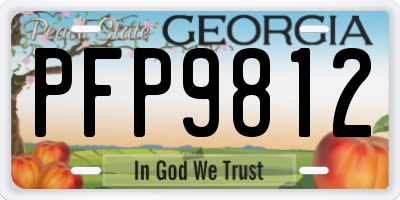 GA license plate PFP9812