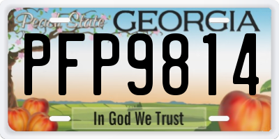GA license plate PFP9814