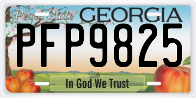 GA license plate PFP9825