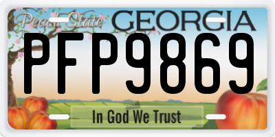 GA license plate PFP9869