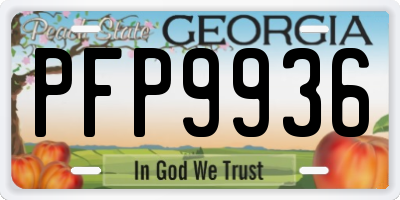 GA license plate PFP9936