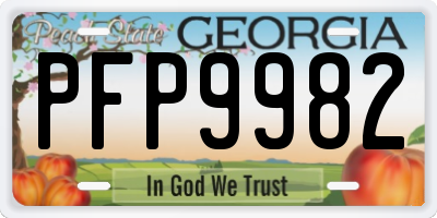 GA license plate PFP9982